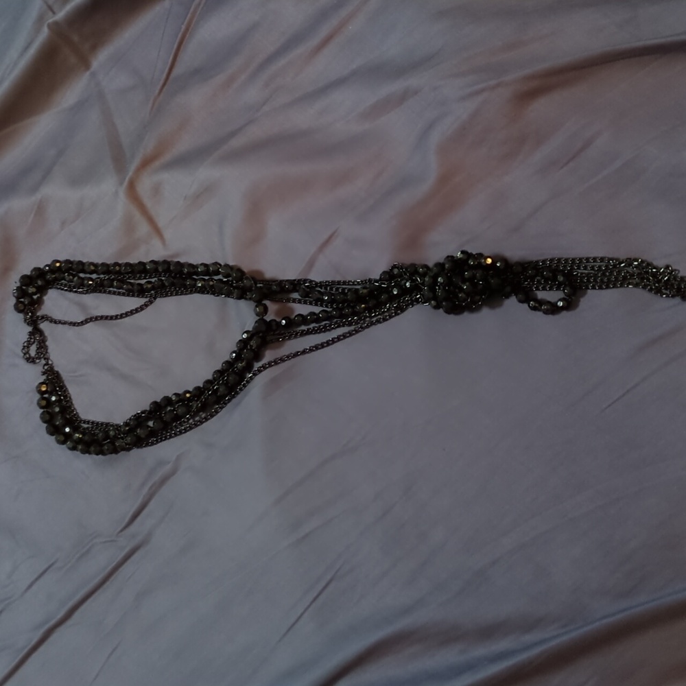 Black Knot style Multi-Strand Necklace